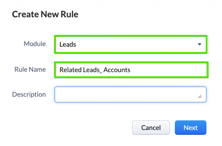 Linking Leads With Accounts and Accounts With Multiple Locations 10 leads related accounts workflow rule - Zoho CRM